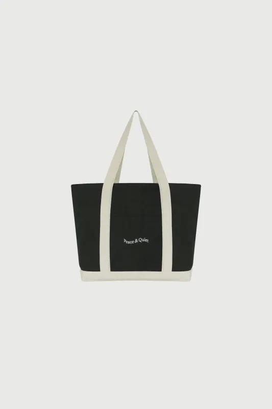 Classic Wordmark Boat Tote Bag - Black/Natural sold by Museum of Peace and Quiet