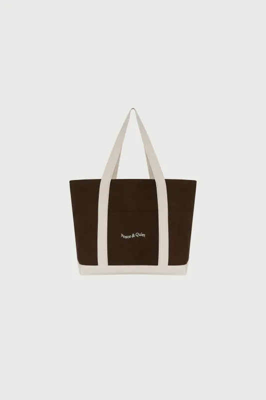Classic Wordmark Boat Tote Bag - Brown/Natural sold by Museum of Peace and Quiet