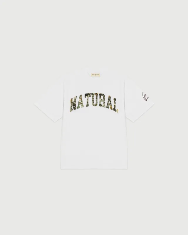 Great White x MoPQ Natural Tee - White/Camo sold by Museum of Peace and Quiet