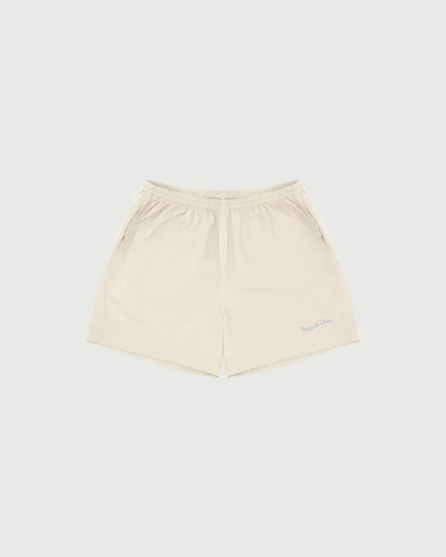 Wordmark Nylon Shorts - Bone sold by Museum of Peace and Quiet