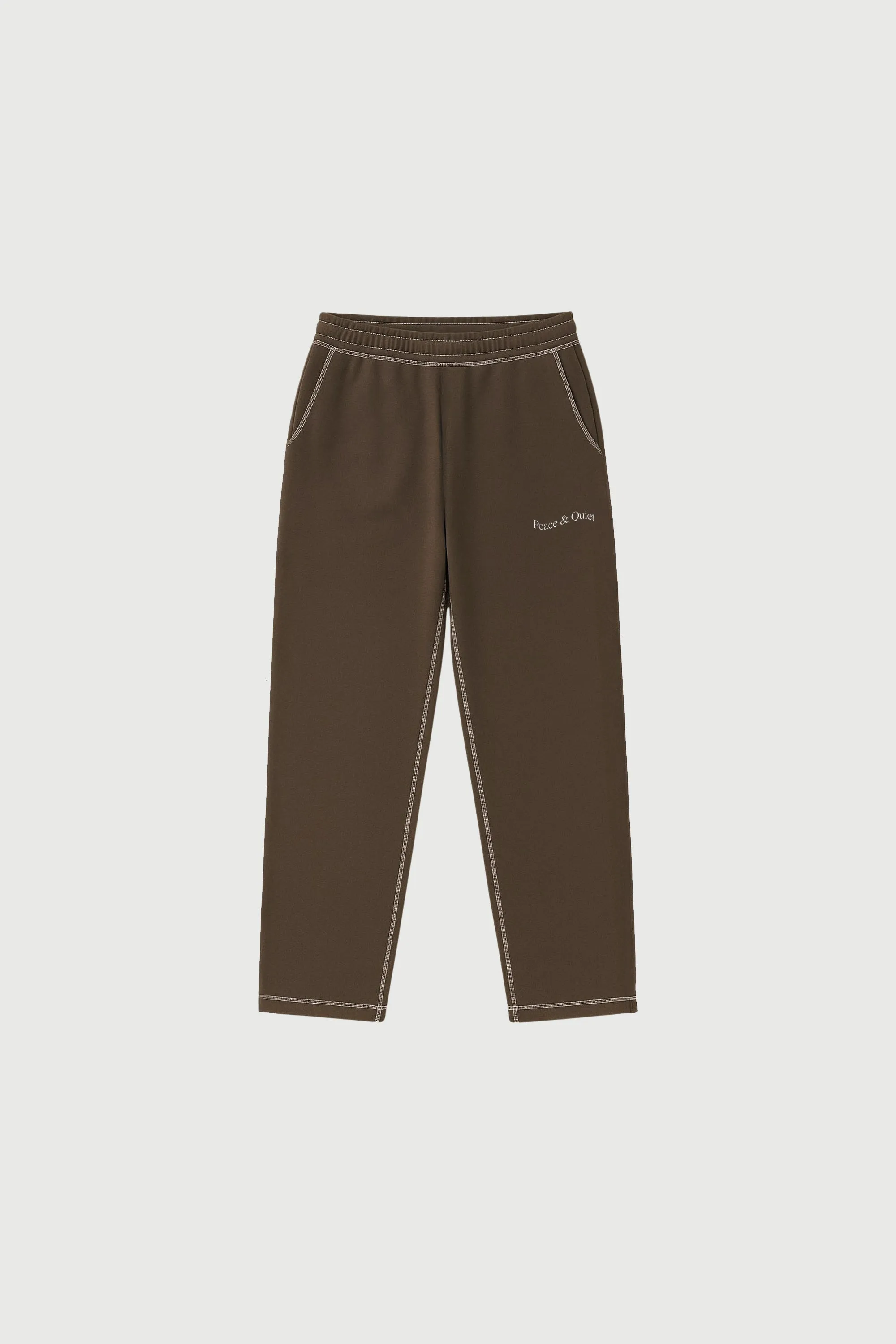 Wordmark Reverse Stitched Sweatpants - Brown sold by Museum of Peace and Quiet