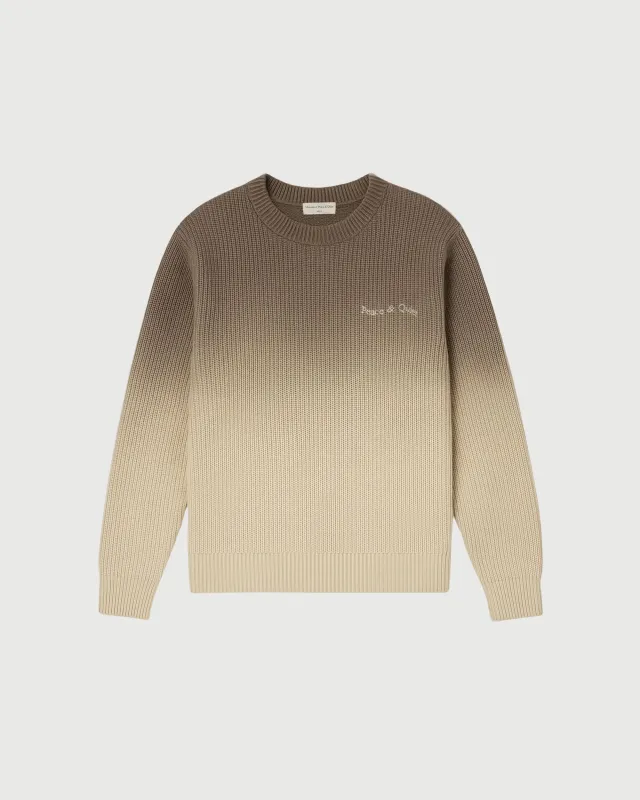 Wordmark Gradient Knit Sweater Brown sold by Museum of Peace and Quiet