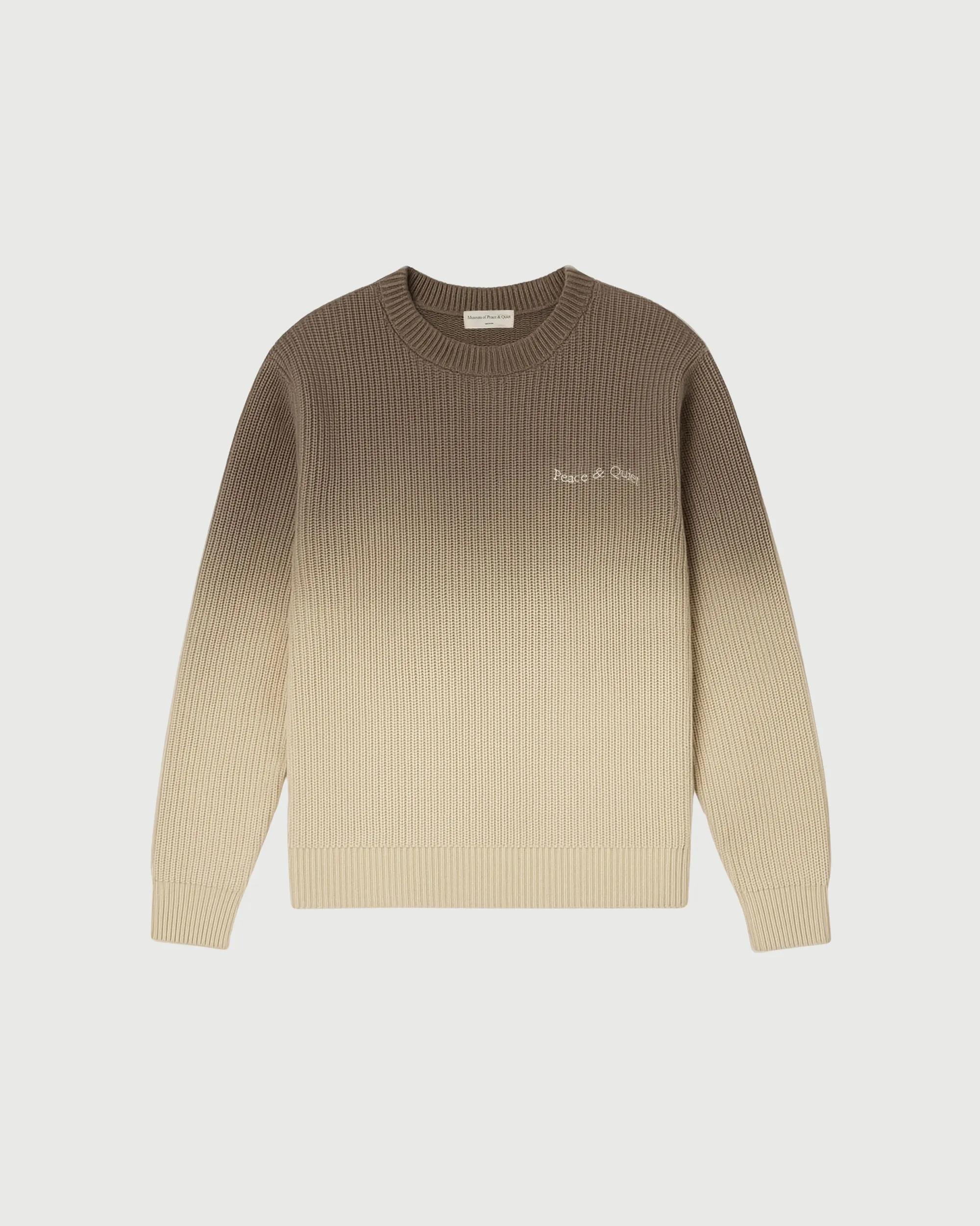 Wordmark Gradient Knit Sweater Brown sold by Museum of Peace and Quiet