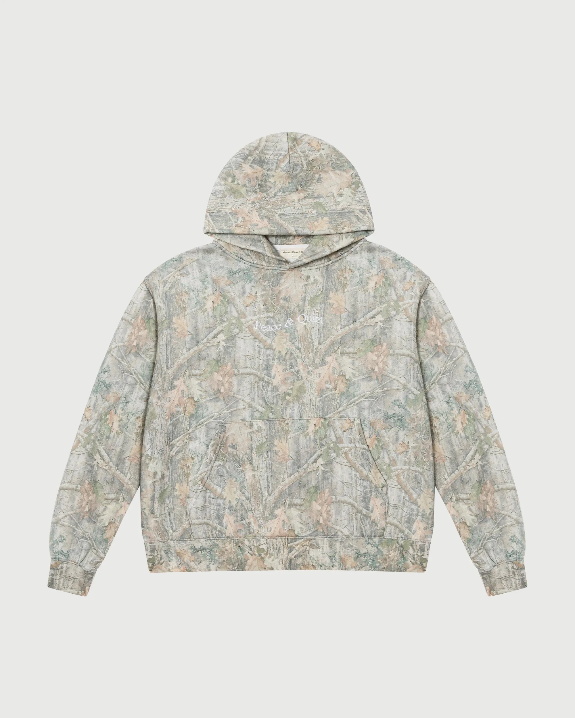 Wordmark Camo Distressed Hoodie - Camouflage sold by Museum of Peace and Quiet