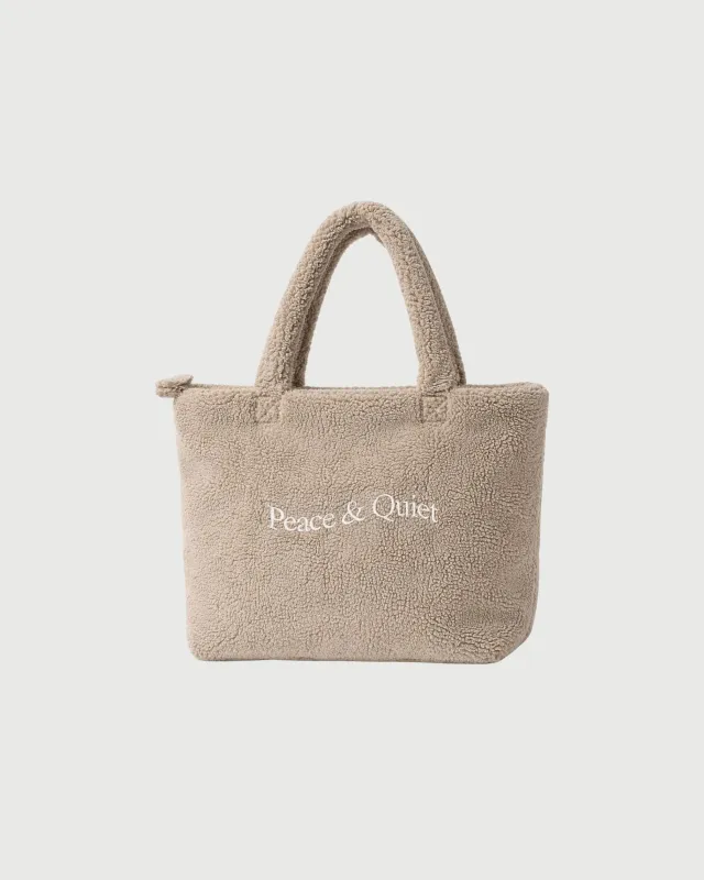Wordmark Sherpa Tote - Taupe sold by Museum of Peace and Quiet