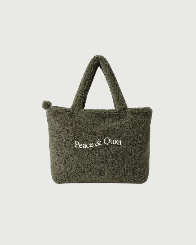 Wordmark Sherpa Tote - Forest sold by Museum of Peace and Quiet