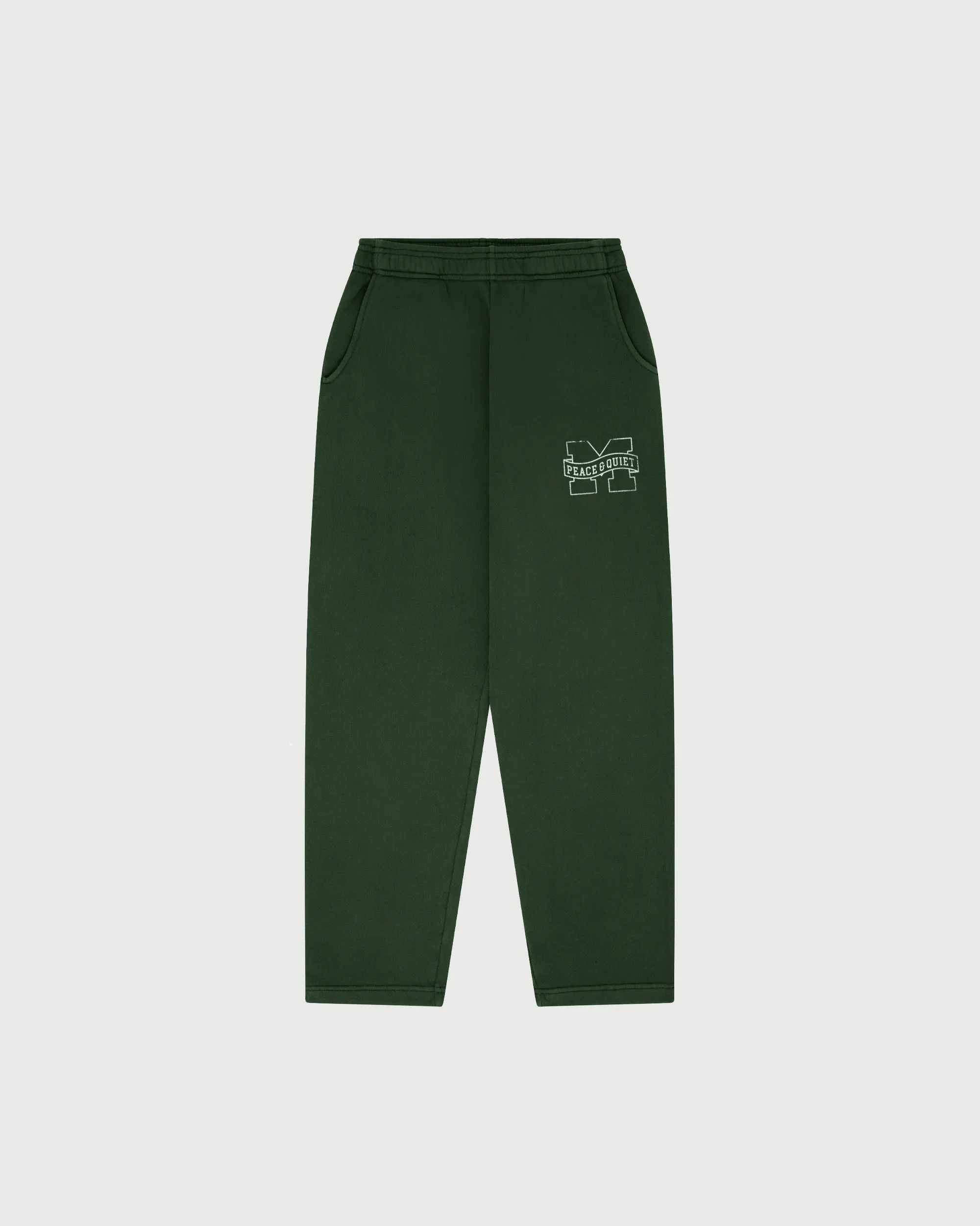 Banner Sweatpants - Forest sold by Museum of Peace and Quiet