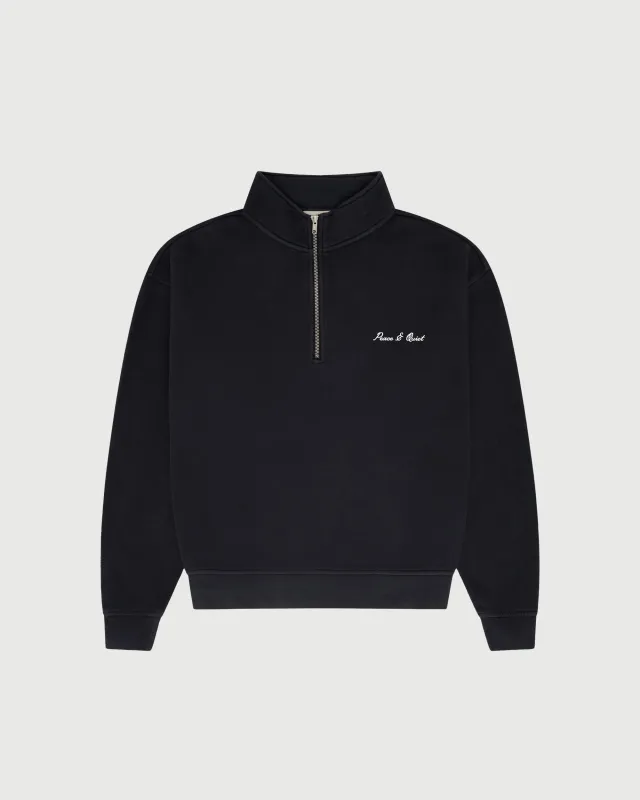 Signature Quarter Zip Up - Black made by Museum of Peace and Quiet