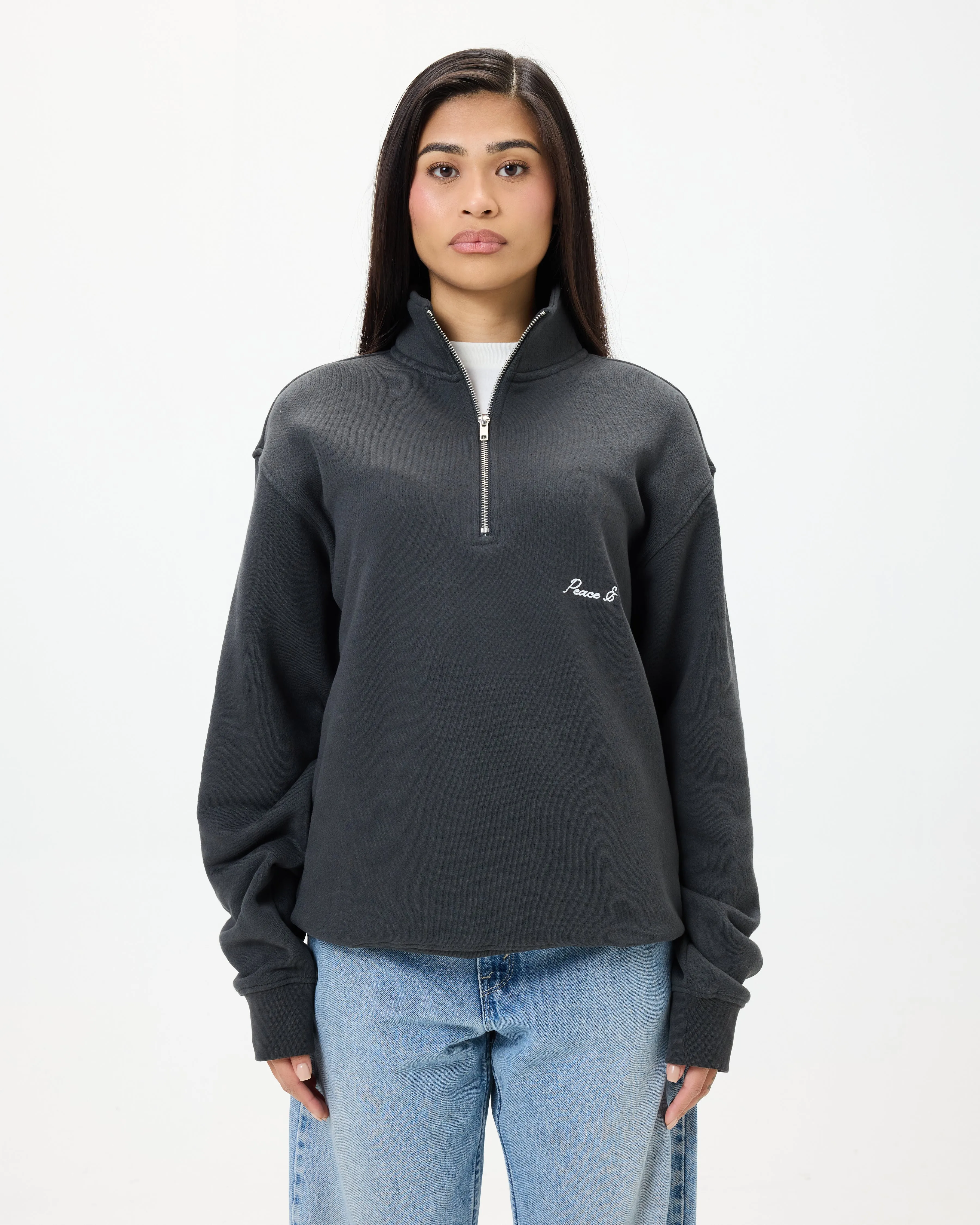 Signature Quarter Zip Up - Black sold by Museum of Peace and Quiet product image thumbnail 2