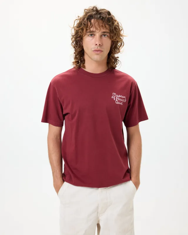 Scribble Tee - Burgandy made by Museum of Peace and Quiet