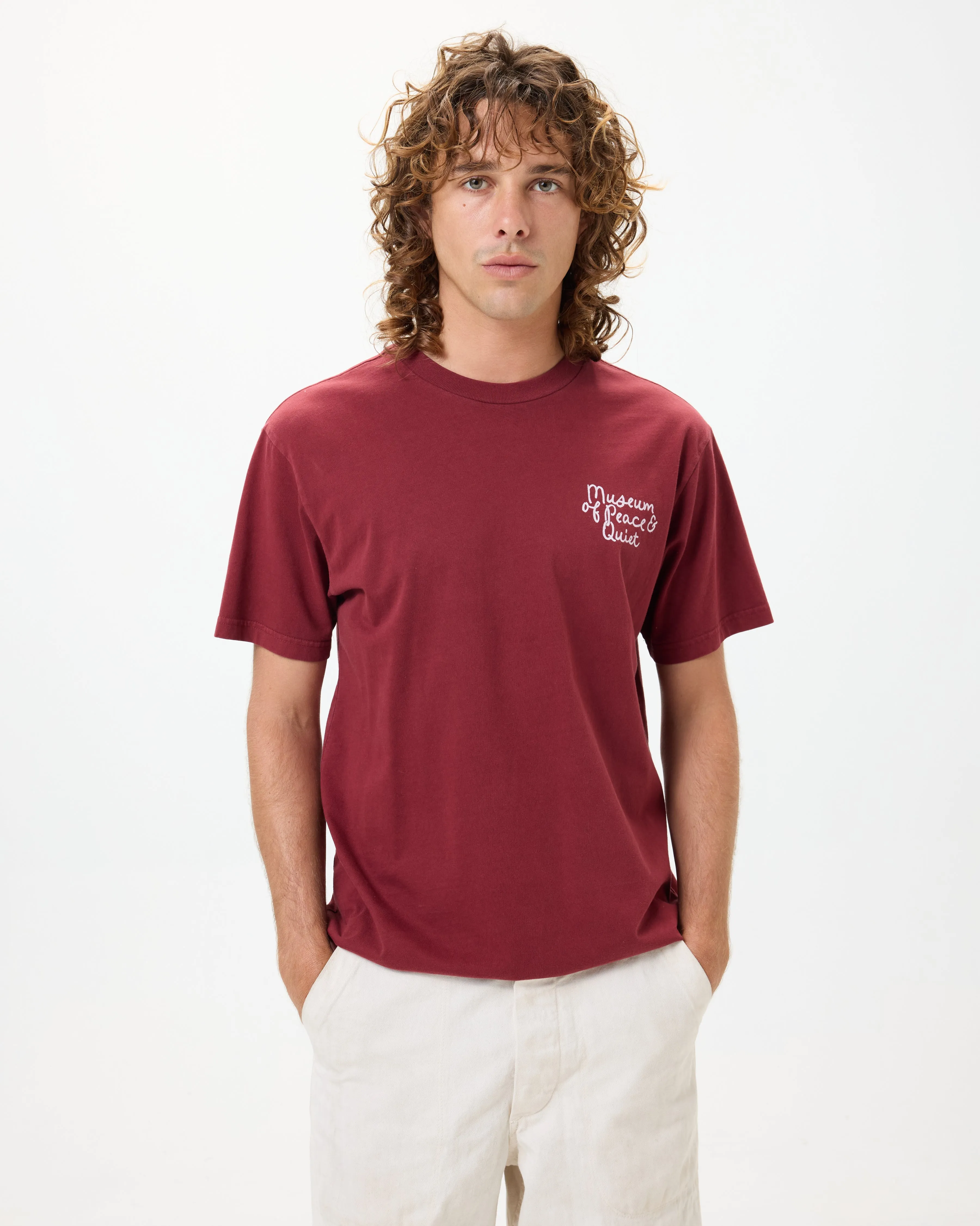 Scribble Tee - Burgandy sold by Museum of Peace and Quiet
