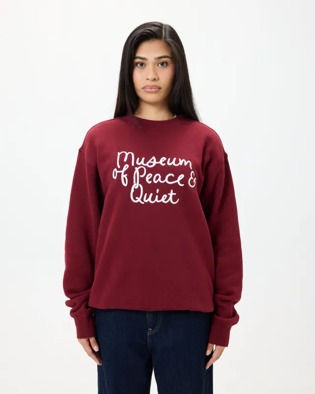 Scribble Crewneck - Burgandy made by Museum of Peace and Quiet