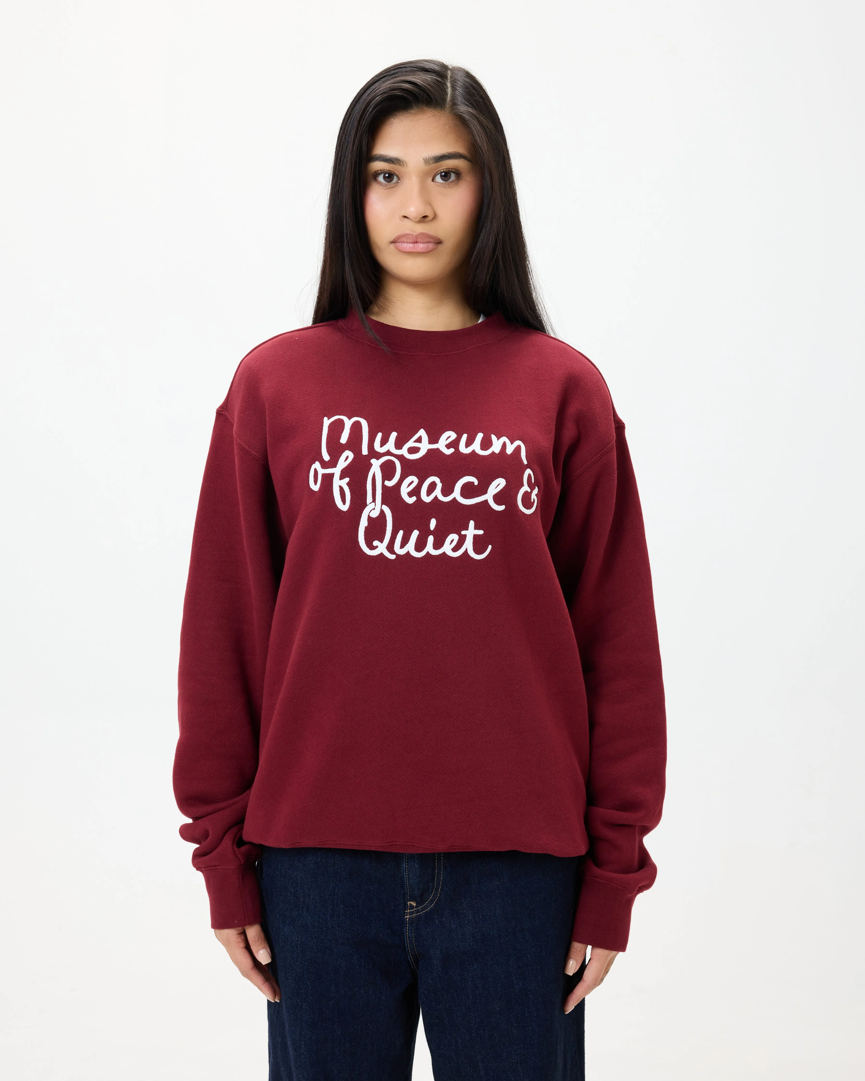 Scribble Crewneck - Burgandy sold by Museum of Peace and Quiet