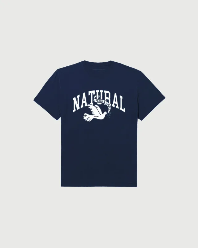 Natural Dove Tee - Navy made by Museum of Peace and Quiet