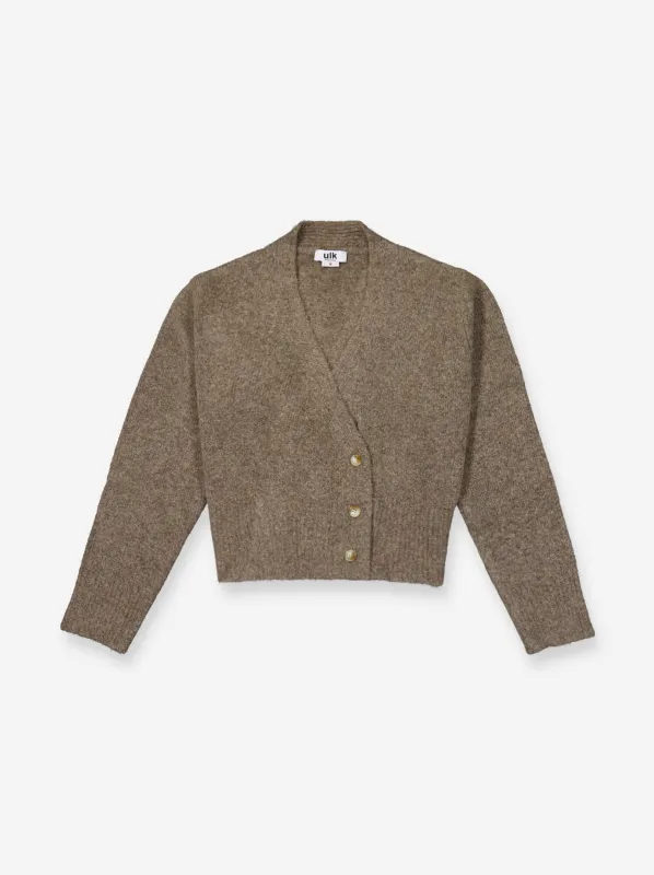 Cropped crossover knit cardigan - London sold by Ulanka