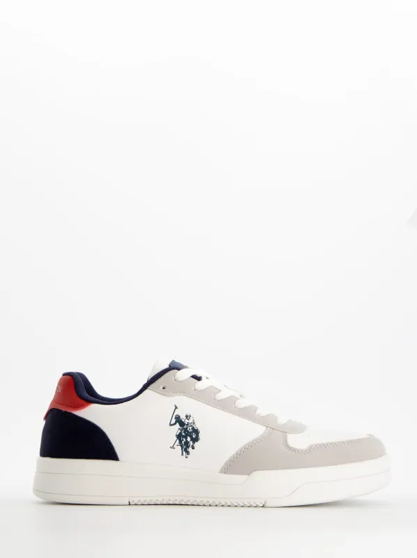 White faux leather sneakers - US Polo Assn. Steve sold by Ulanka