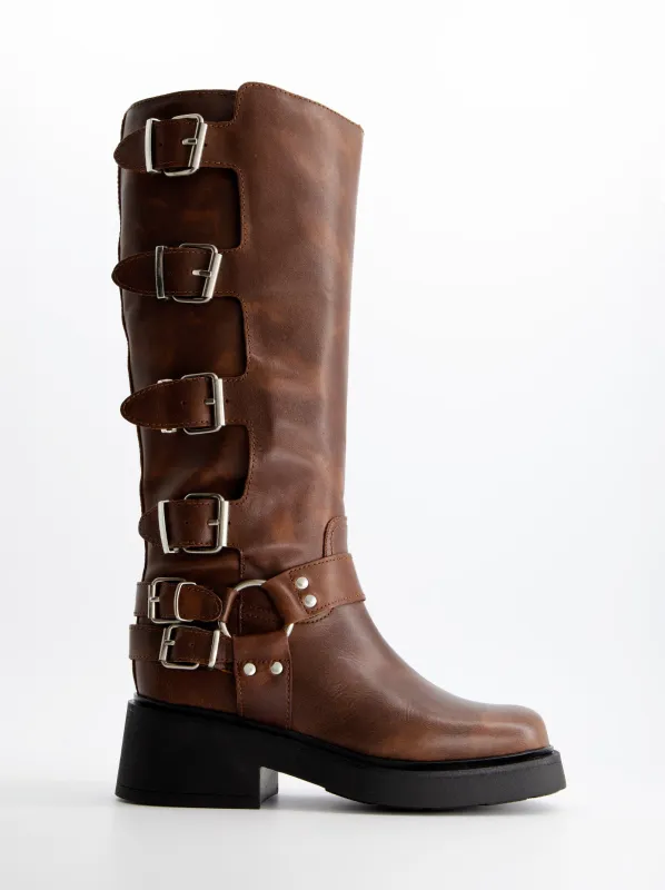 Musse &amp; Cloud by Ulanka Cross vip - Leather biker boot sold by Ulanka