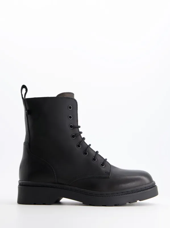Black leather military boots - Fanny made by Ulanka