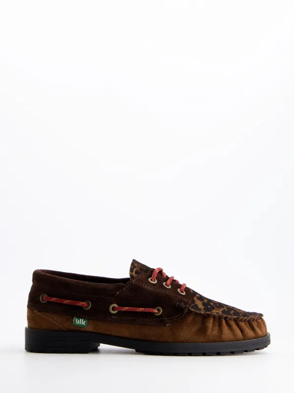 Animal print leather boat shoes - Temi sold by Ulanka