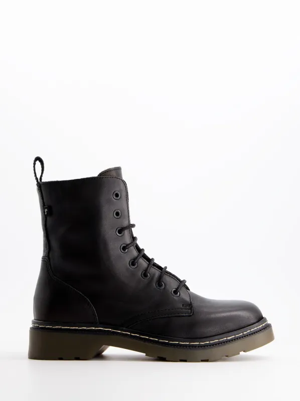 Black leather military boots - Fanny sold by Ulanka
