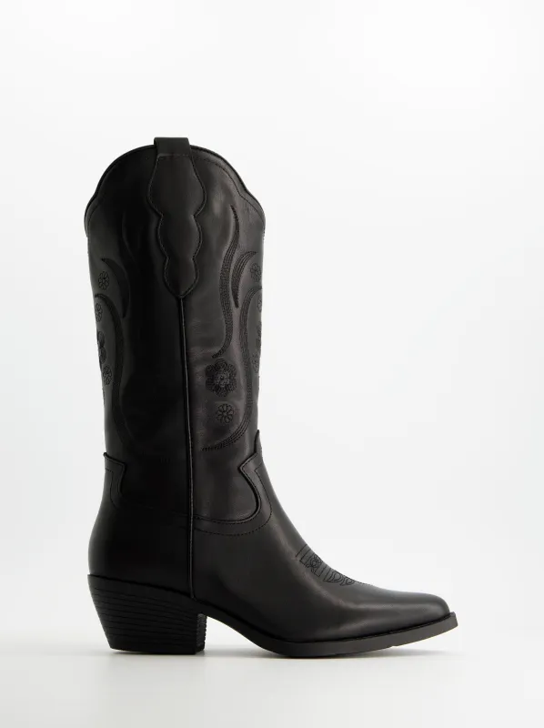 Leather cowboy boots - ULK India made by Ulanka