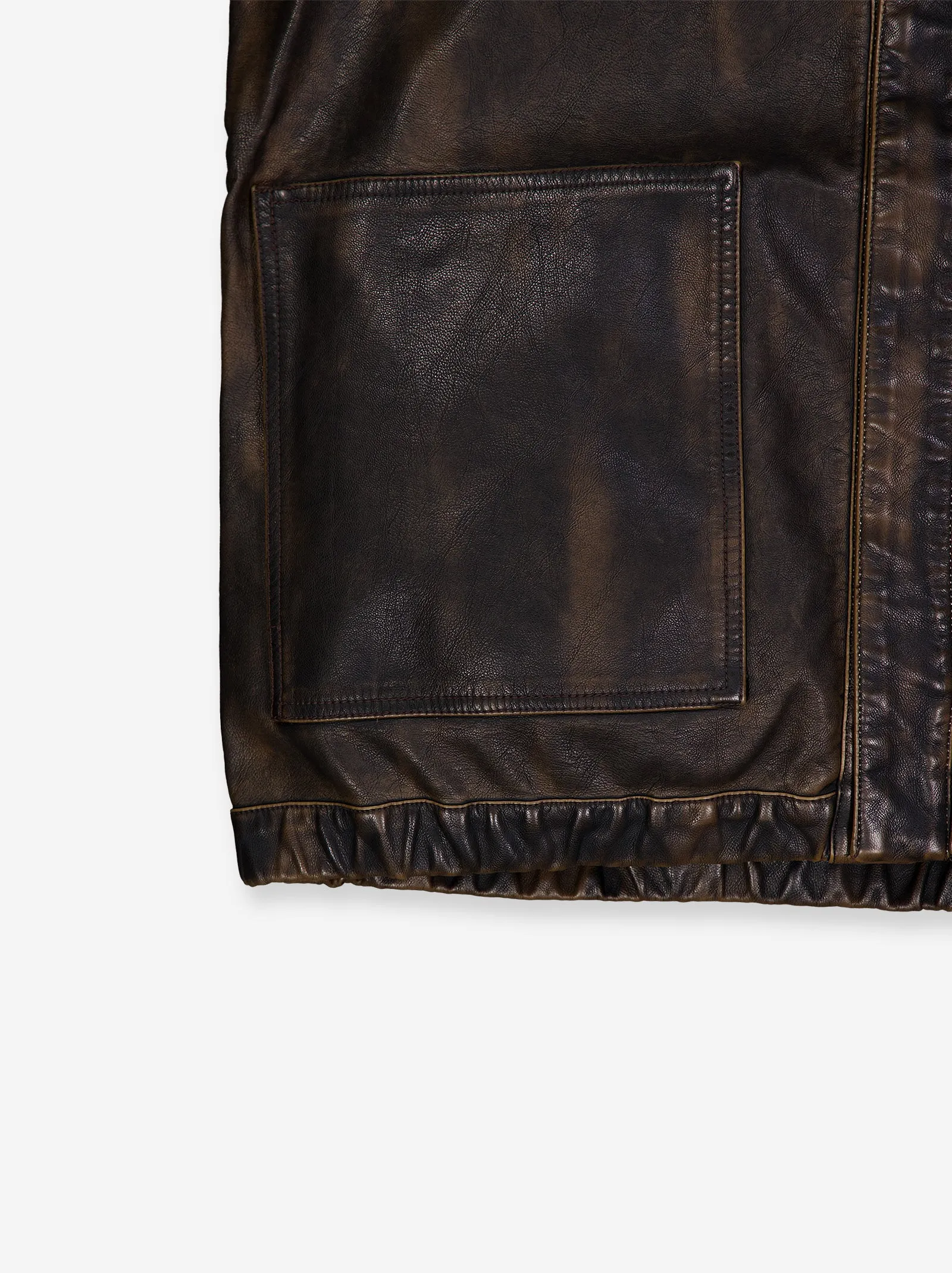 Distressed leather-effect bomber jacket - Nile sold by Ulanka product image thumbnail 4