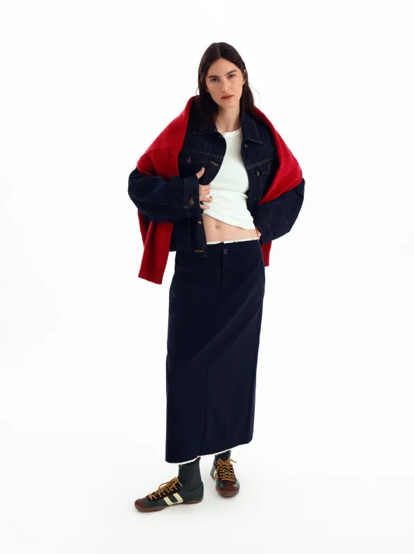 Pinstripe midi skirt - ULK Eira sold by Ulanka