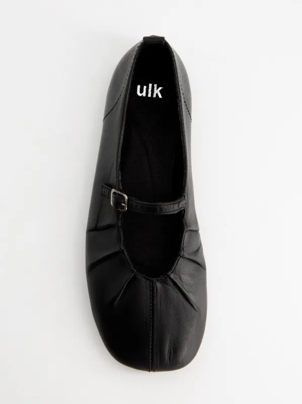 Black leather Mary Jane ballet flats - ULK Bambi sold by Ulanka