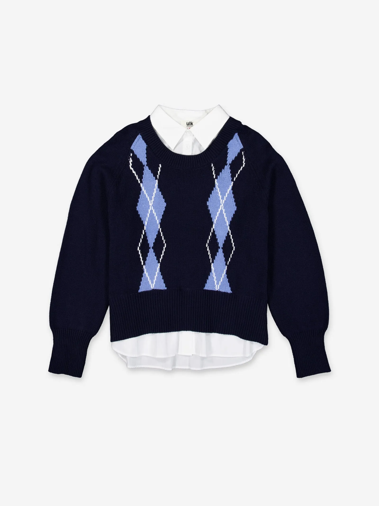 Knitted sweater with shirt - ULK Vera sold by Ulanka