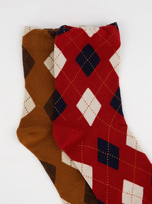 Argyle Socks Pack - ULK Toffin sold by Ulanka