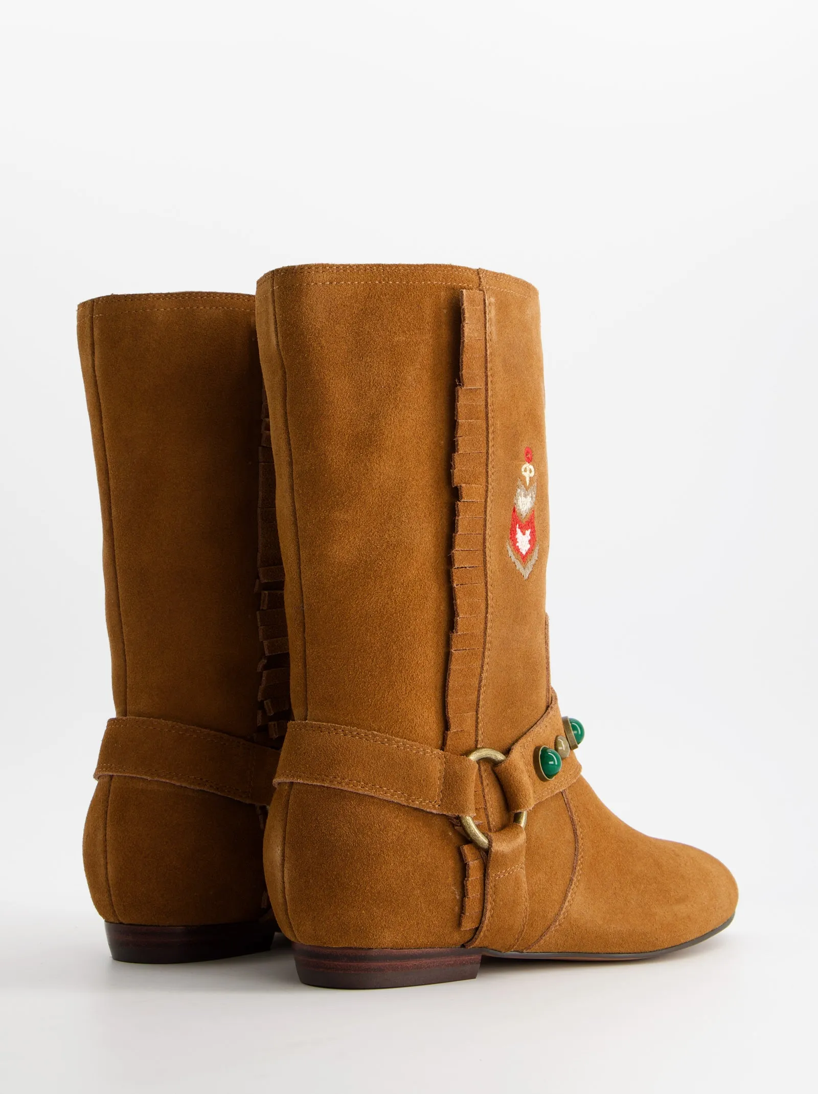 Boho style suede flat ankle boots - ULK Doha sold by Ulanka product image thumbnail 4