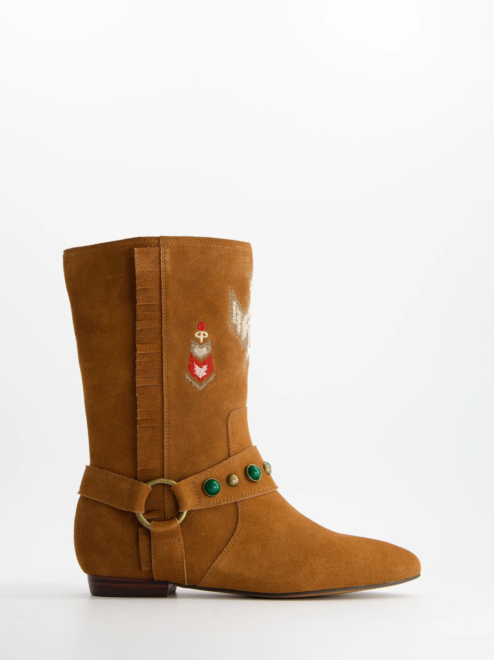 Boho style suede flat ankle boots - ULK Doha sold by Ulanka