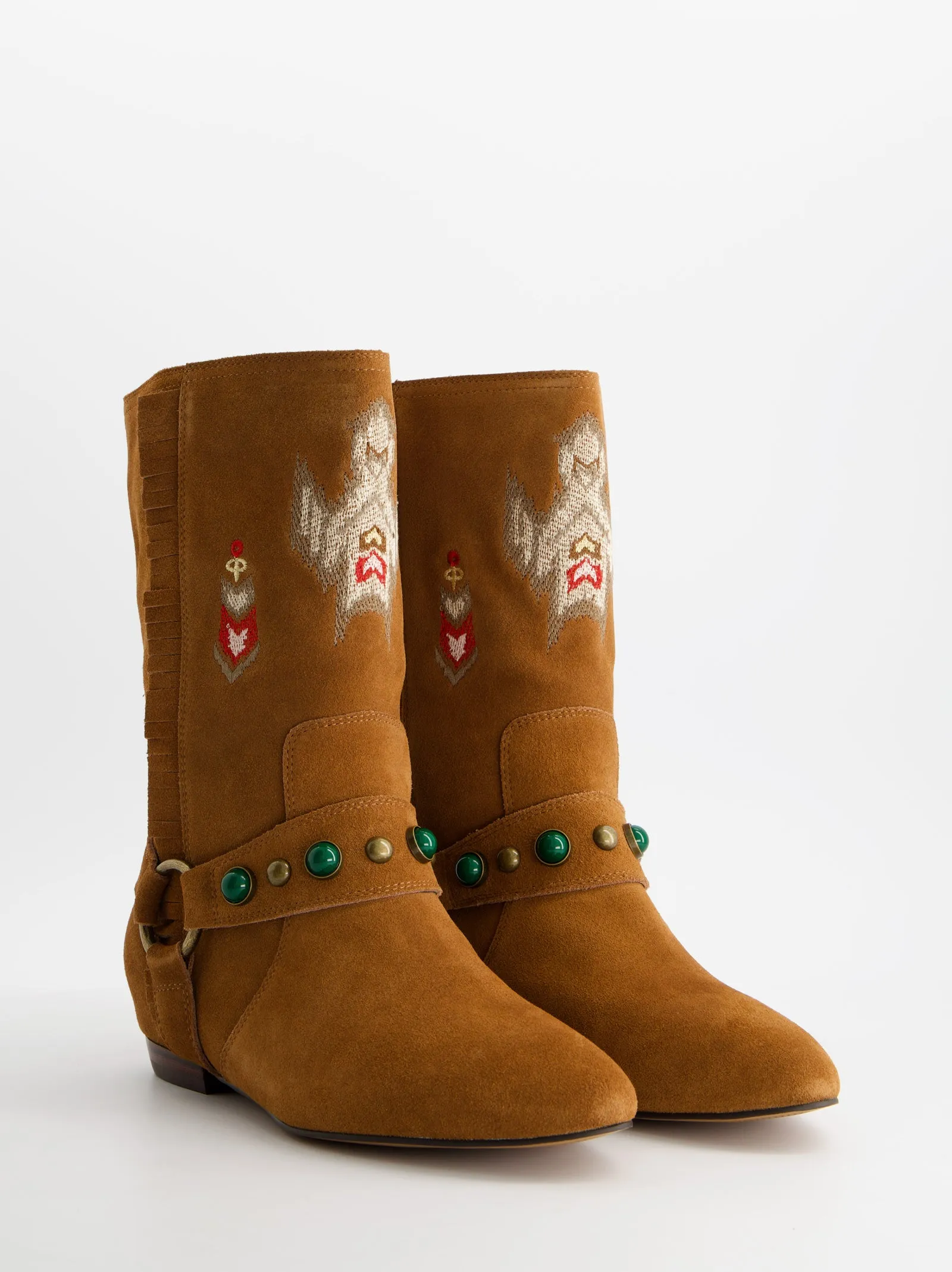 Boho style suede flat ankle boots - ULK Doha sold by Ulanka product image thumbnail 2