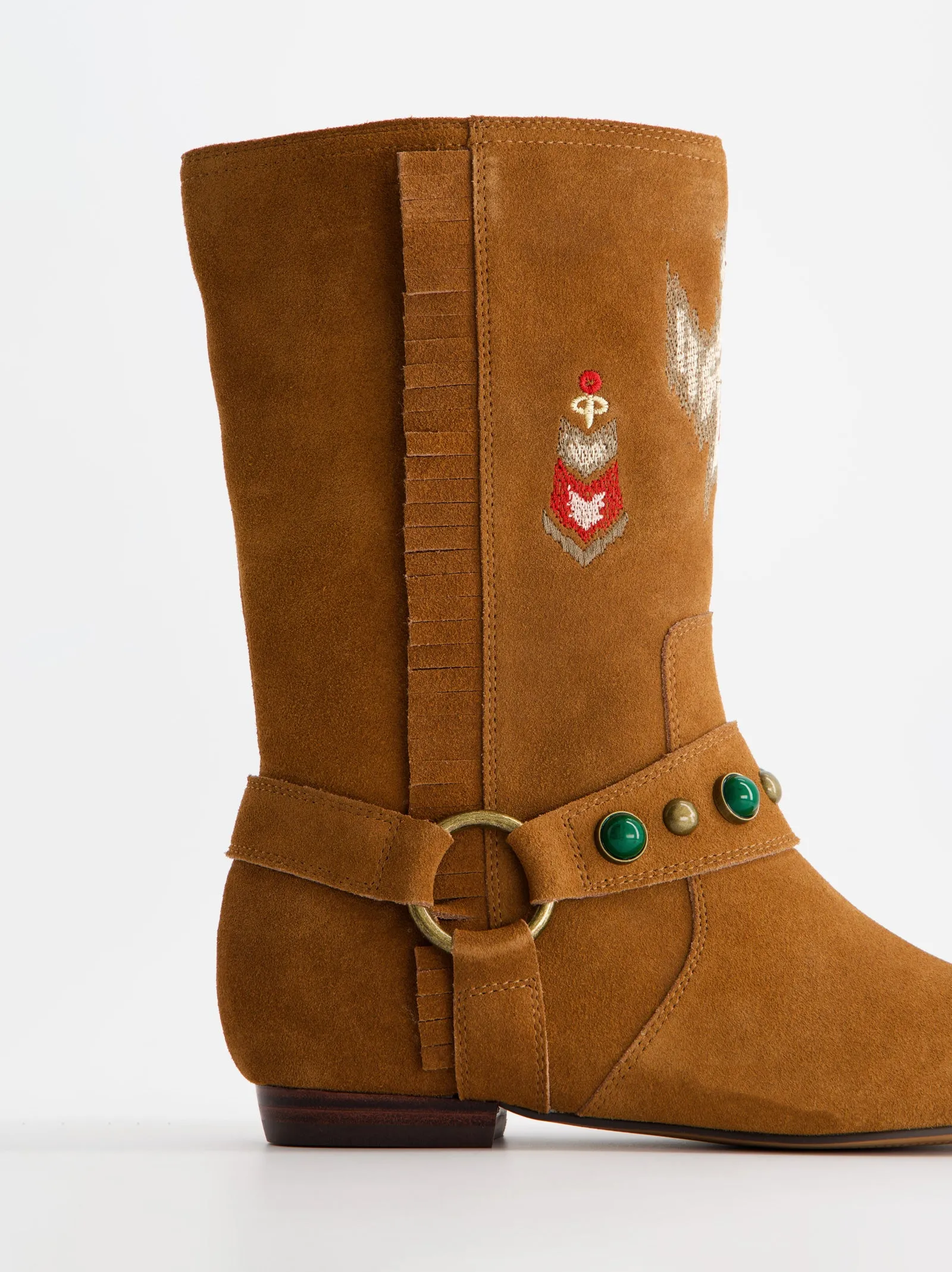 Boho style suede flat ankle boots - ULK Doha sold by Ulanka product image thumbnail 3