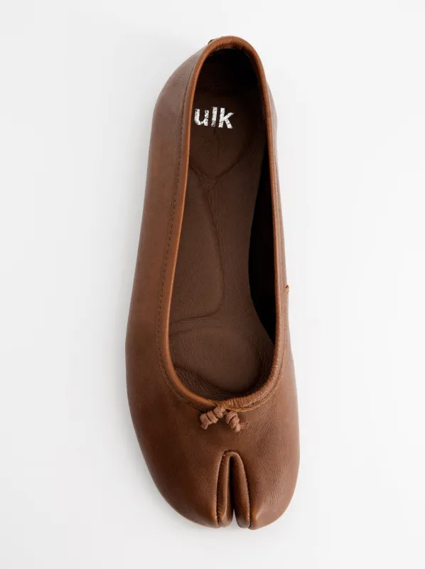 Brown leather tabi ballerinas - ULK Karva sold by Ulanka