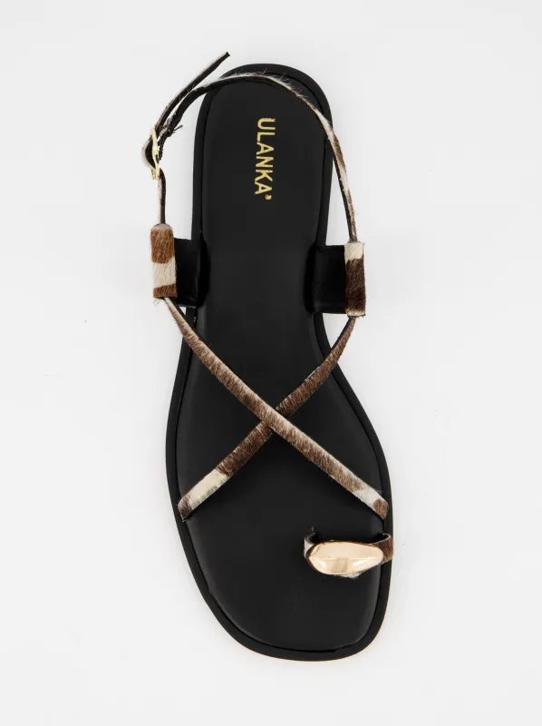Flat leather sandals - Ossy sold by Ulanka