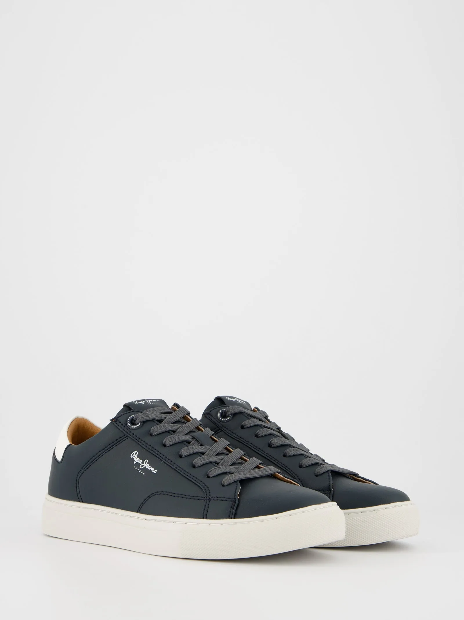 Navy blue leather sneakers by Pepe Jeans sold by Ulanka product image thumbnail 2