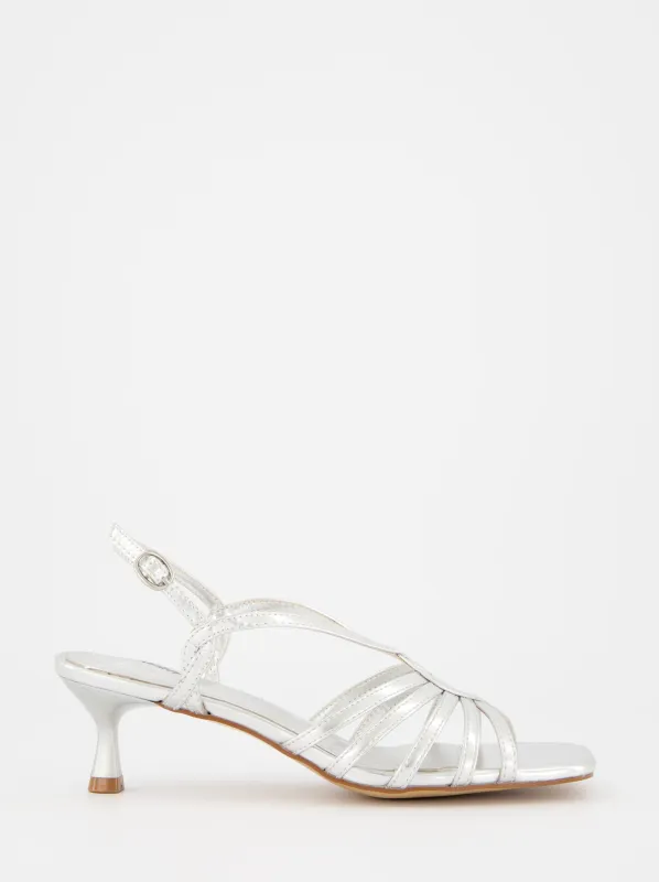 Silver heeled sandals - Bhoon sold by Ulanka