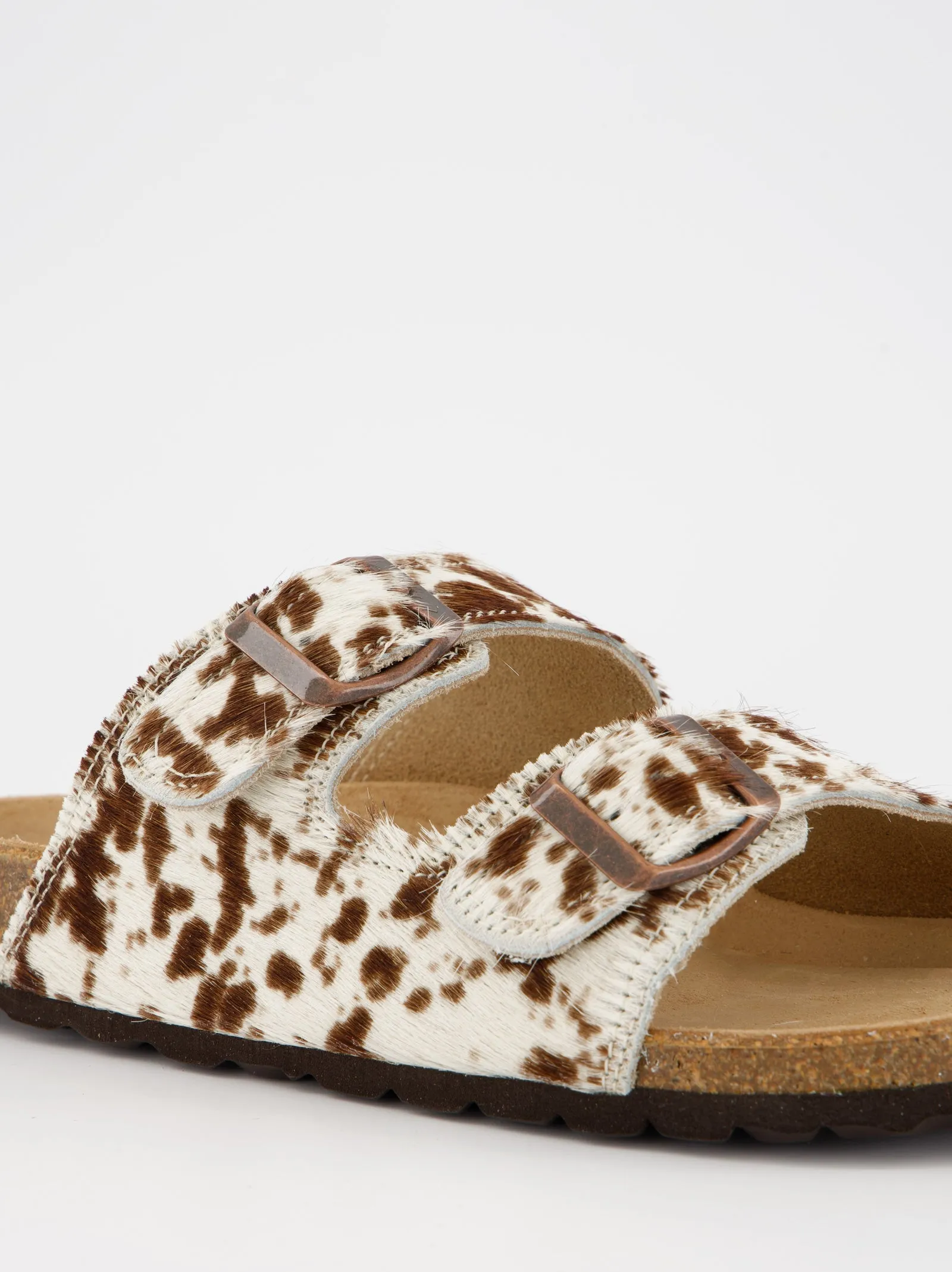 Flat fur sandals with animal print sold by Ulanka product image thumbnail 5