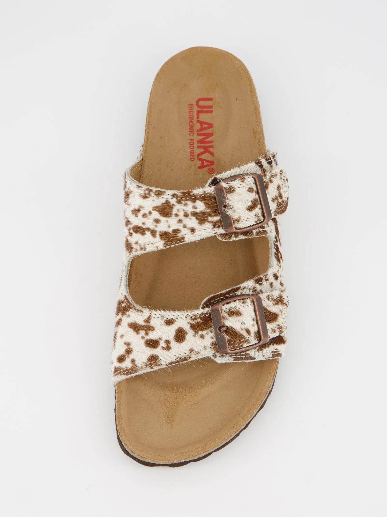 Flat fur sandals with animal print sold by Ulanka product image thumbnail 2