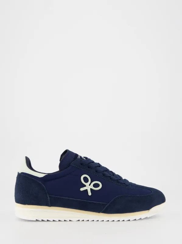 Silbon Vintage - Navy blue leather sneakers sold by Ulanka