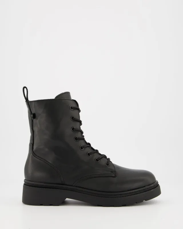 Ulanka Efany - Leather Military Boots sold by Ulanka
