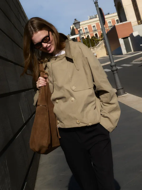 Cropped double-breasted trench coat - Livia sold by Ulanka