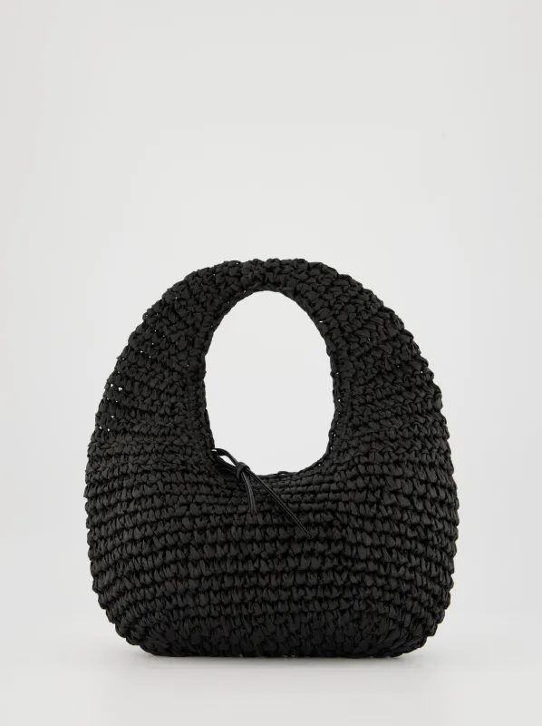 Black raffia hobo bag - Korina sold by Ulanka