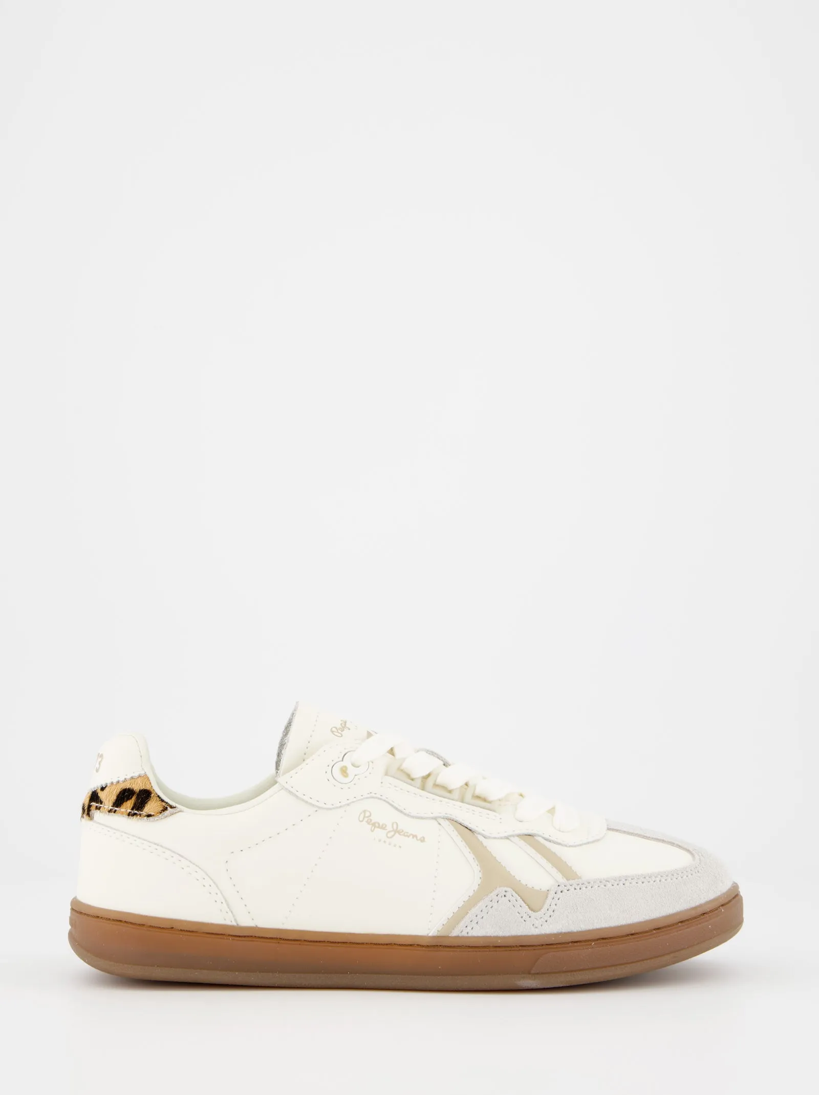 Pepe Jeans leather sneakers with animal print detail sold by Ulanka