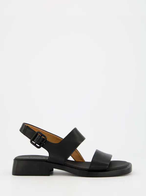Camper Dana - Black leather sandals sold by Ulanka
