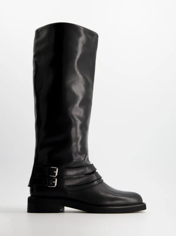High leather boots with turned-up shaft - ULK Farah sold by Ulanka