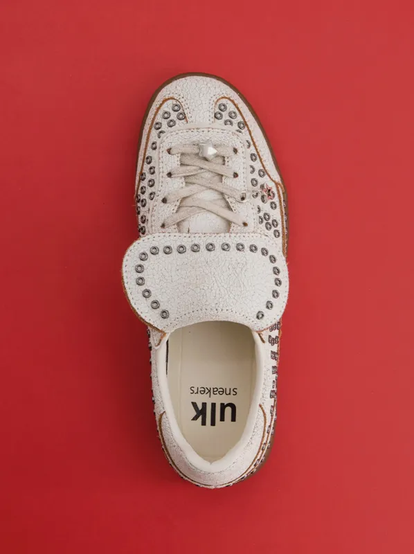 White leather studded sneakers - Chile made by Ulanka