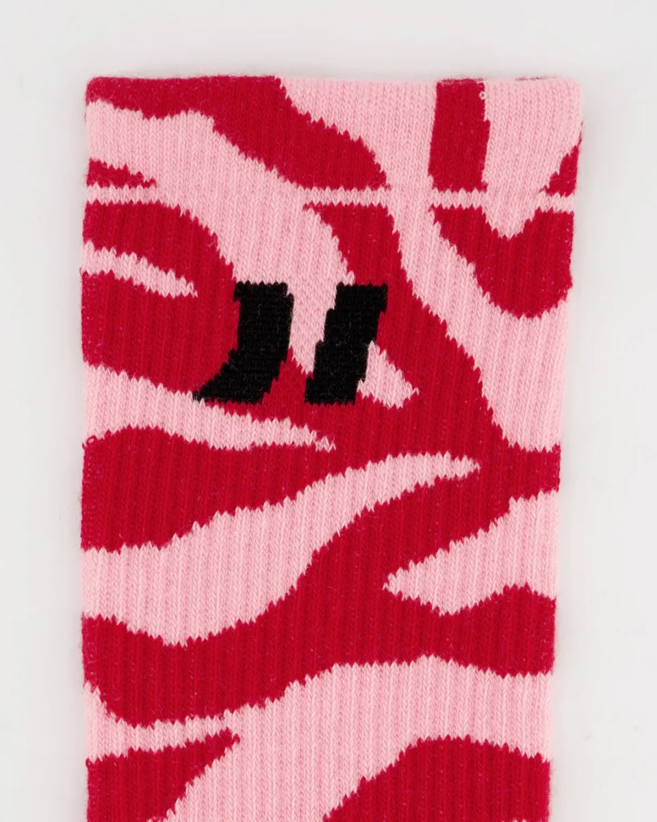 Coolway Zebra Red Socks - Calcetines de caña media animal print sold by Ulanka product image thumbnail 2