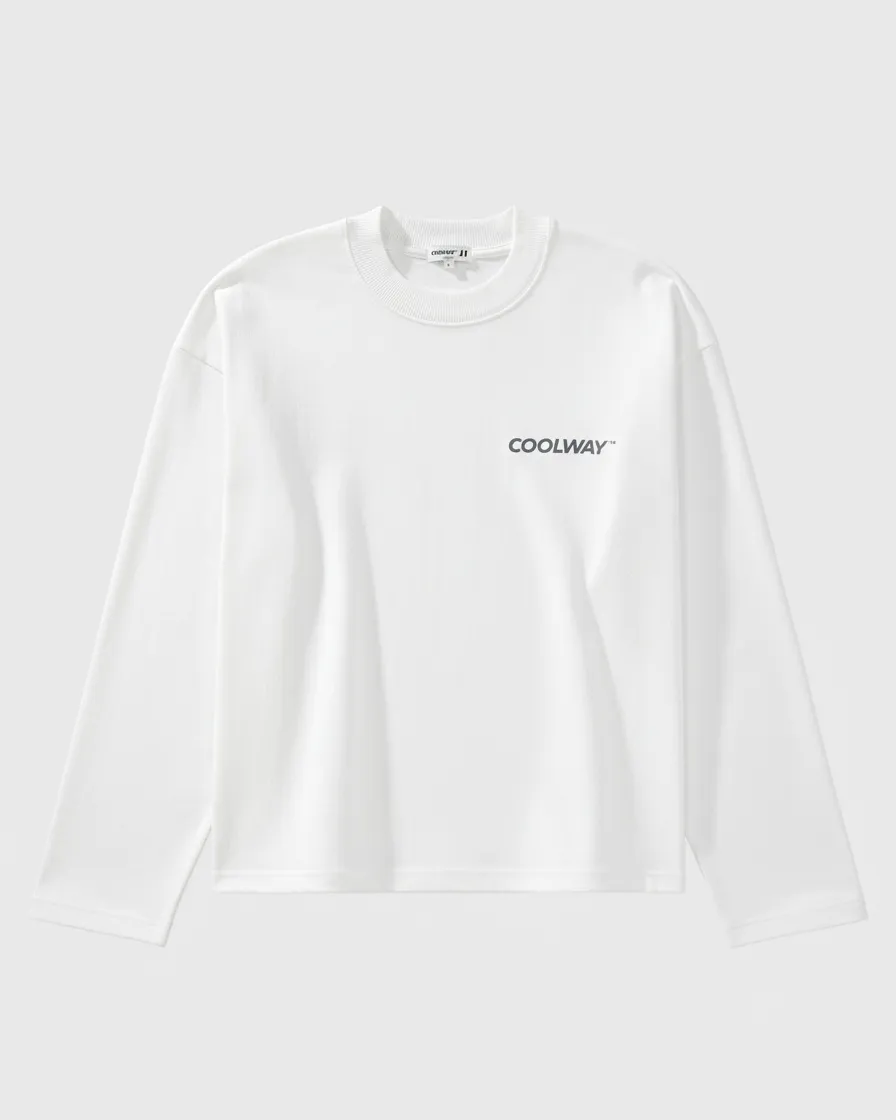 Coolway Frame White Long Sleeve - White Long Sleeve T-Shirt sold by Ulanka
